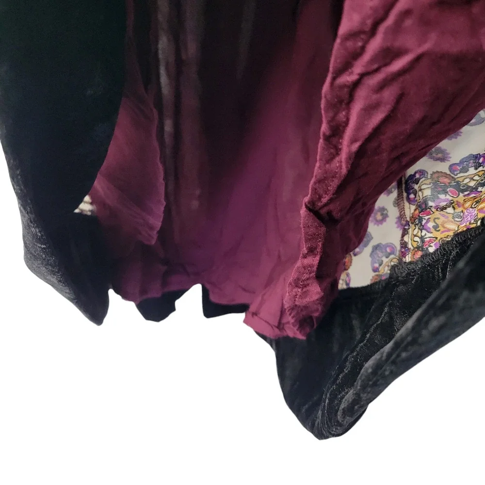 Anthropologie Maeve Quartier Latin Patchwork Velvet Mini Dress Women Sz SP - Picture 10 of 11